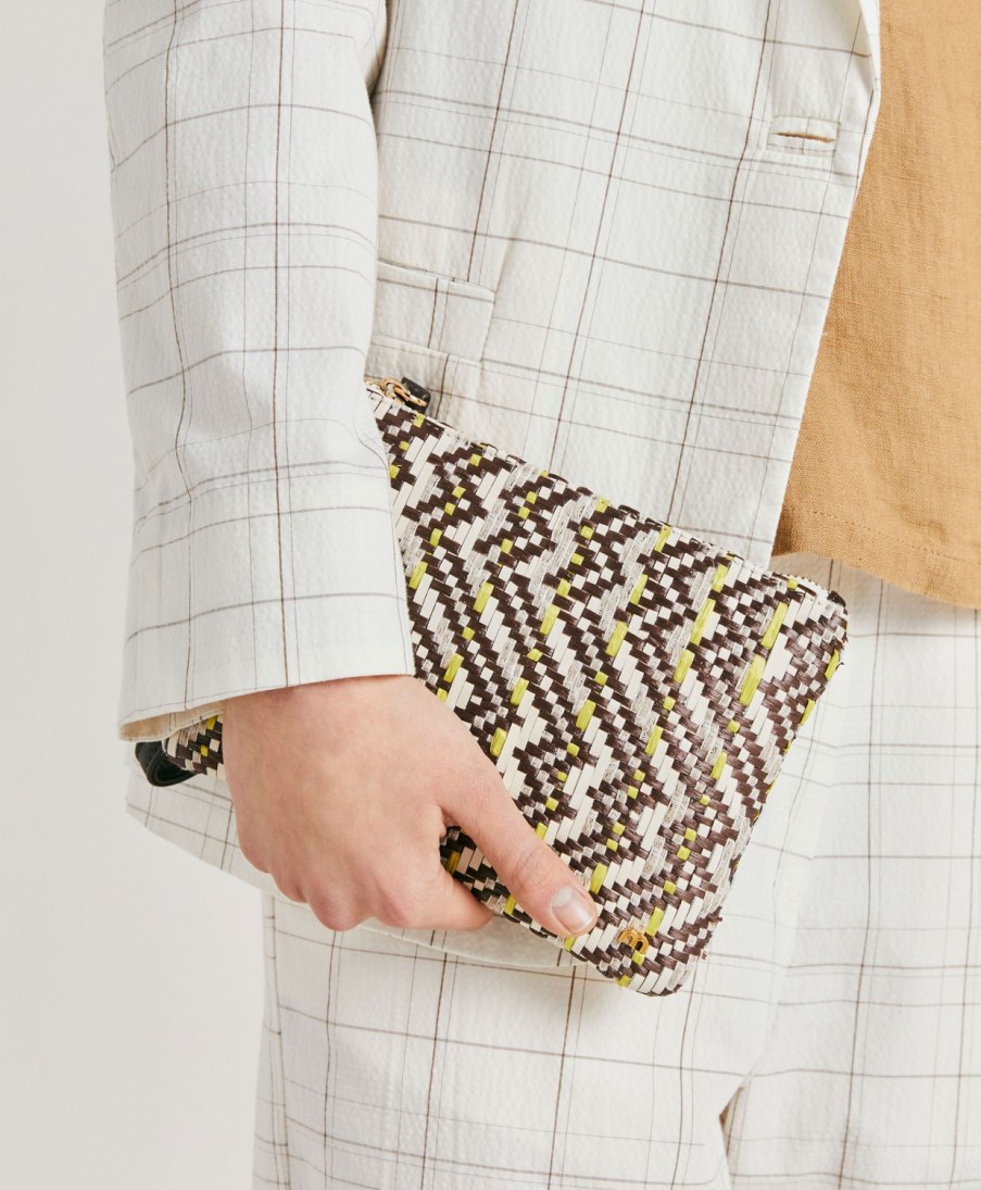 Momoni Fragua Clutch Met Weefpatroon - Bruin / Veelkleurig