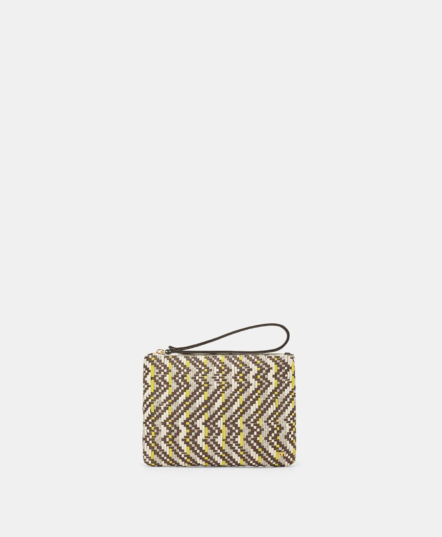 Momoni Fragua Clutch Met Weefpatroon - Bruin / Veelkleurig