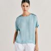 Momoni Alonso Effen Zijden Blouse - Cerulean