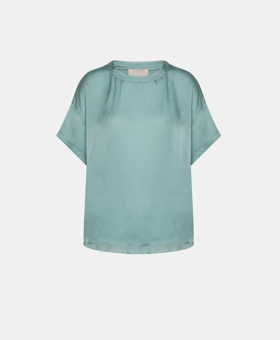 Momoni Alonso Effen Zijden Blouse - Cerulean