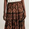 Momoni Yasmine Gaas Rok - Chocolade/Rood