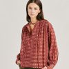 Momoni Gypsophilia-Blouse Van Bedrukte Katoenen Voile - Rood