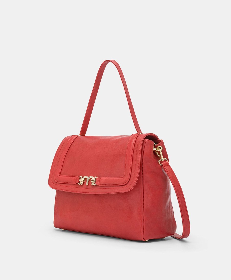 Momoni Flore Bag Leren Tas - Rood