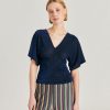 Momoni Milly Lurex Jersey T-Shirt - Bluette