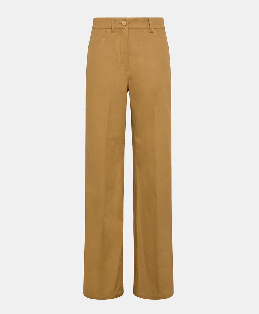 Momoni Olivina Gabardine Broek - Karamel