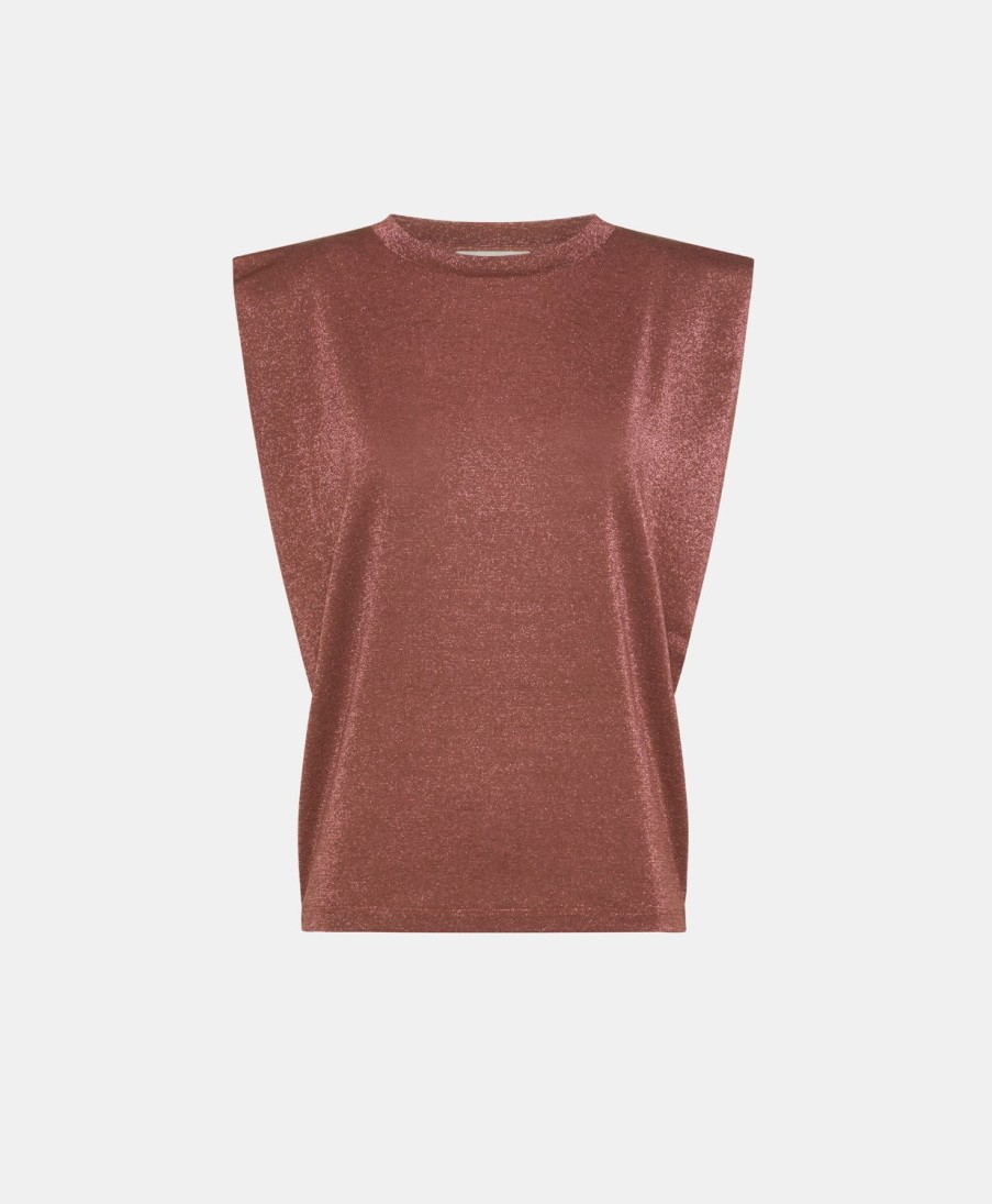 Momoni Enna T-Shirt In Jersey Lurex - Terracotta