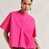 Momoni Mialli Poplin Blouse - Fuchsia