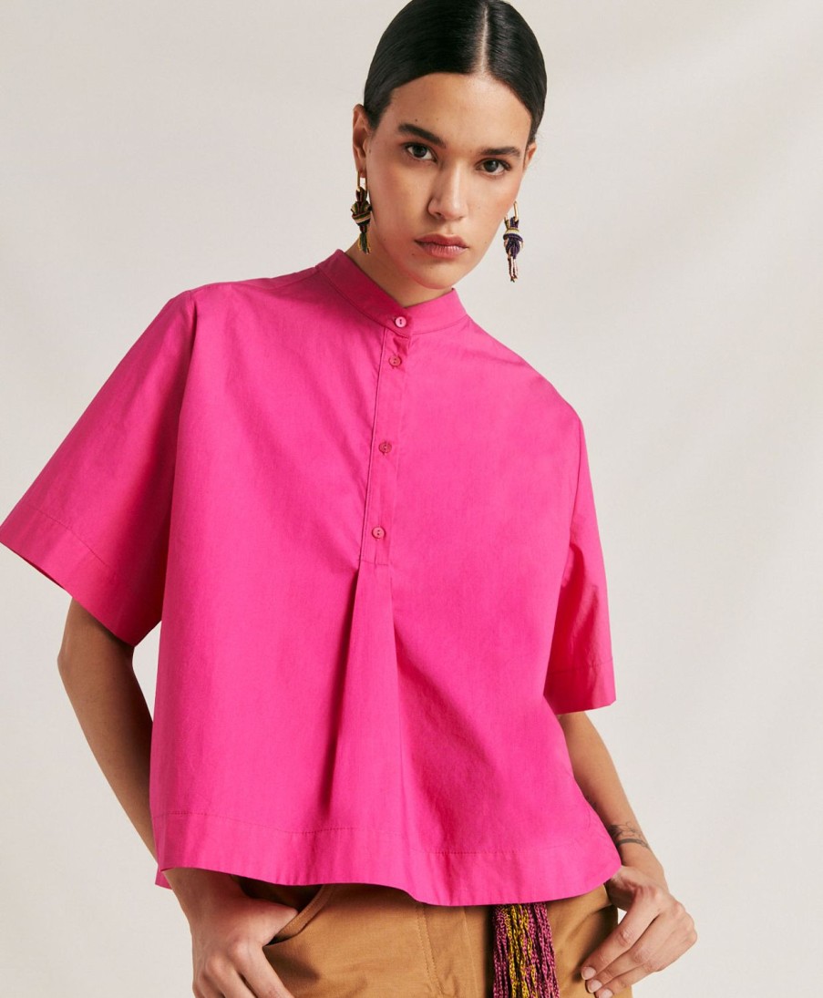 Momoni Mialli Poplin Blouse - Fuchsia