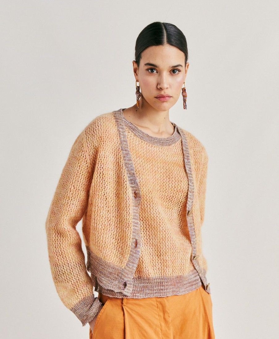 Momoni Droomvest In Zacht Mohair - Oranje