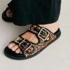 Momoni Chamorro Sandalen Met Weven - Zwart Veelkleurig