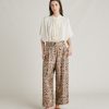 Momoni Magnisi Zijden Twill Broek - Beige/Tabak