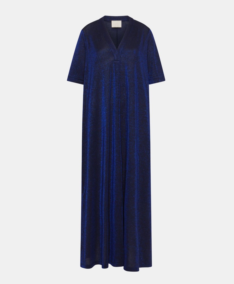 Momoni Altamura Jurk In Jersey Lurex - Bluette