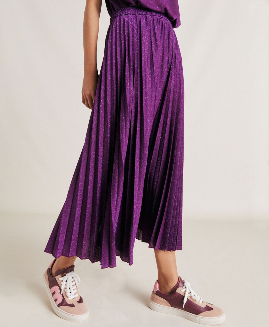 Momoni Emi Rok In Jersey Lurex - Cyclamen